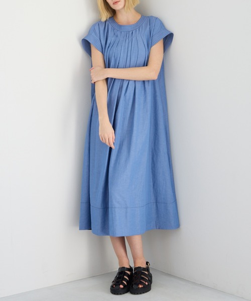 R-ISM(リズム)の「【接触冷感】シャンブレーテントワンピース(ワンピース・レディース・ブルー/ネイビー・4)」の15枚目の写真
