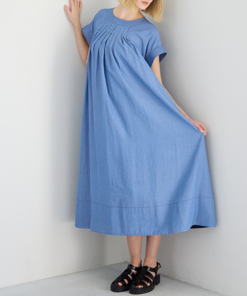 R-ISM(リズム)の「【接触冷感】シャンブレーテントワンピース(ワンピース・レディース・ブルー/ネイビー・4)」の17枚目の写真
