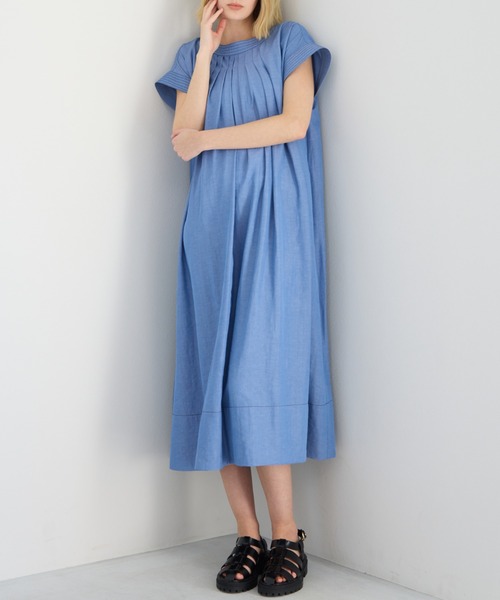 R-ISM(リズム)の「【接触冷感】シャンブレーテントワンピース(ワンピース・レディース・ブルー/ネイビー・4)」の18枚目の写真