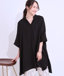 【洗える/S-LL/ひんやり】ゆったりチュニックワンピース