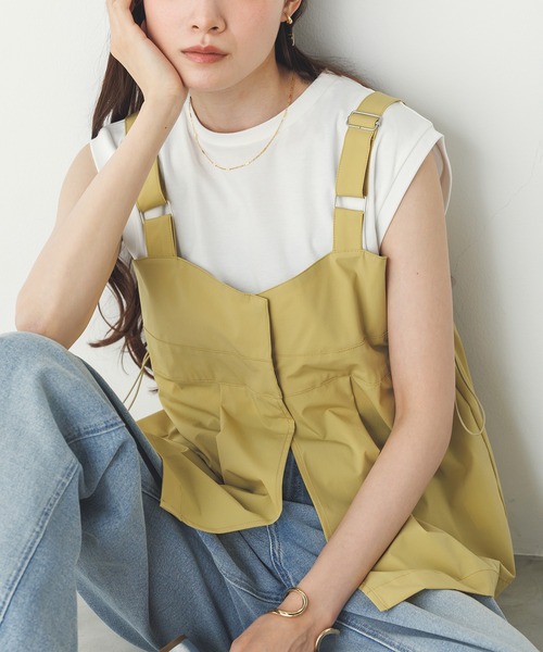 hunch(ハンチ)の「【接触冷感】2WAY バックドロストビスチェ(ベスト・レディース・モカ/イエロー/ブラック・FREE)」の1枚目の写真