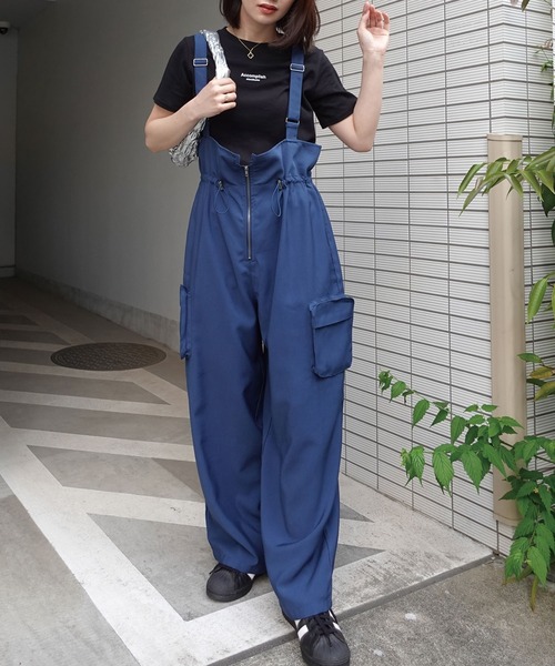 サロペット・オーバーオール・オールインワン TARV Cotton Jumpsuit olga kha:ki カーキ KHA:KI Vネック オーバーオールズ V N OVERALLS