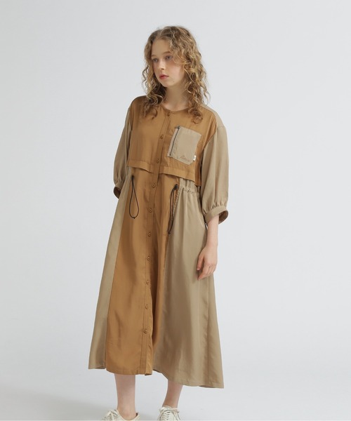 *AVIREX* カラースケーム ロングシャツワンピース COLOR SCHEME LONG SHIRTS/カラースケームロングシャツ（シャツ