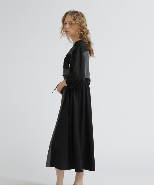 AVIREX（アヴィレックス）の「COLOR SCHEME LONG SHIRTS/カラースケームロングシャツ（シャツワンピース・レディース・ブラック/ベージュ/オリーブ・F）」の10枚目の写真