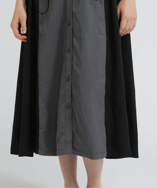 AVIREX（アヴィレックス）の「COLOR SCHEME LONG SHIRTS/カラースケームロングシャツ（シャツワンピース・レディース・ブラック/ベージュ/オリーブ・F）」の4枚目の写真