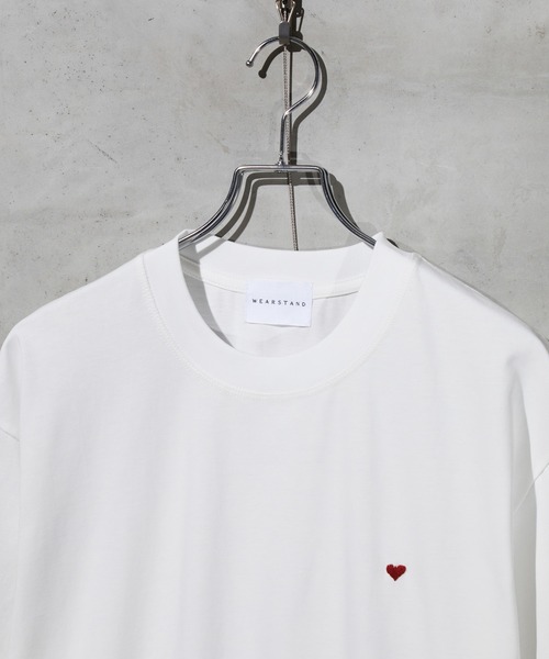 WEARSTAND(ウェアスタンド)の「【WEARSTAND/ウェアスタンド】 One Point Embroidery T-Shirt (HEART) / ワンポイント刺繍Tシャツ(HEART)(Tシャツ/カットソー・メンズ・ブラック/ホワイト・LARGE/MEDIUM/X-LARGE)」の9枚目の写真