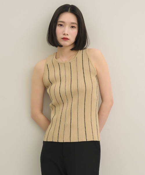 マルチストライプニットタンクトップ（タンクトップ）｜NEUNA（ヌナ