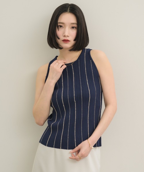 NEUNA（ヌナ）の「マルチストライプニットタンクトップ（タンクトップ・レディース・ネイビー/ブルー/ベージュ・FREE）」の10枚目の写真