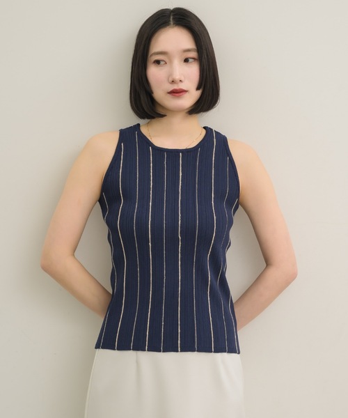 NEUNA（ヌナ）の「マルチストライプニットタンクトップ（タンクトップ・レディース・ネイビー/ブルー/ベージュ・FREE）」の9枚目の写真