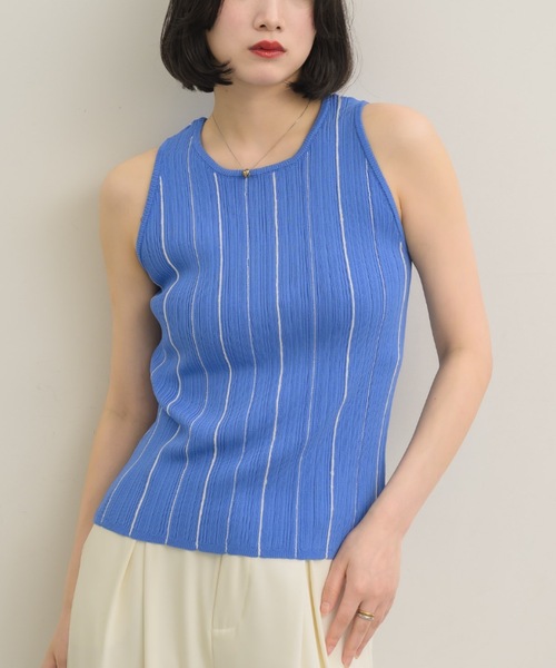 NEUNA（ヌナ）の「マルチストライプニットタンクトップ（タンクトップ・レディース・ネイビー/ブルー/ベージュ・FREE）」の16枚目の写真