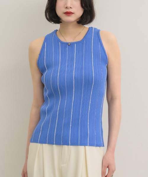 マルチストライプニットタンクトップ（タンクトップ）｜NEUNA（ヌナ