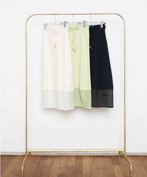 Muel Chic(ミュエルシック)の「Minfy skirt ミンフィースカート(スカート・レディース・ブラック/オフホワイト/ミント・FREE)」の4枚目の写真