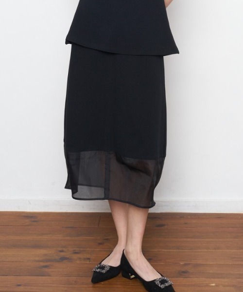 Muel Chic(ミュエルシック)の「Minfy skirt ミンフィースカート(スカート・レディース・ブラック/オフホワイト/ミント・FREE)」の16枚目の写真