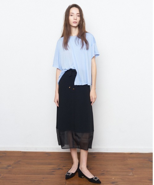 Muel Chic(ミュエルシック)の「Minfy skirt ミンフィースカート(スカート・レディース・ブラック/オフホワイト/ミント・FREE)」の21枚目の写真