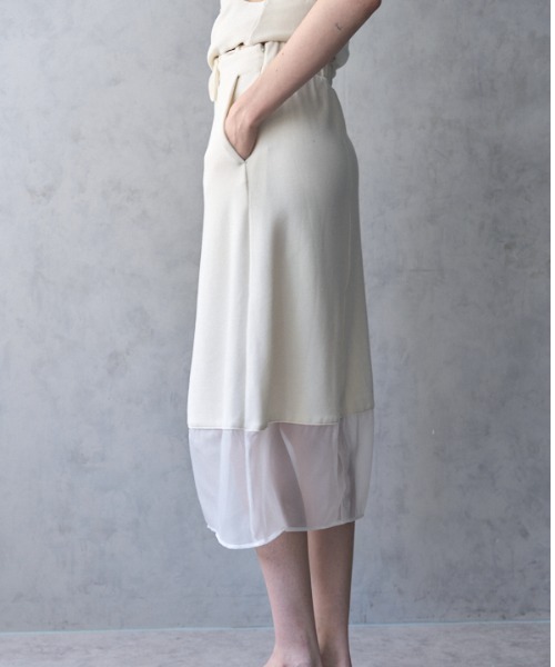 Muel Chic(ミュエルシック)の「Minfy skirt ミンフィースカート(スカート・レディース・ブラック/オフホワイト/ミント・FREE)」の11枚目の写真