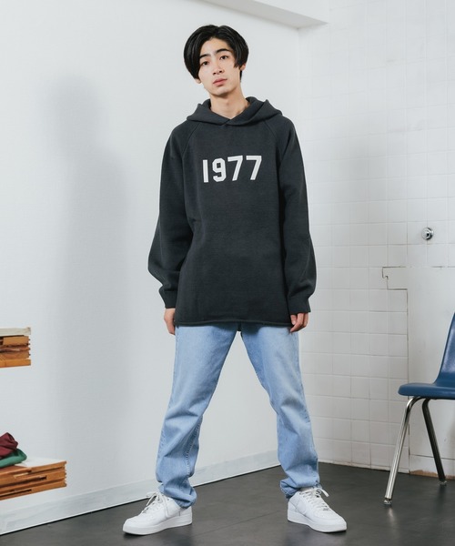 ESSENTIALS 1977 ブラックパーカーM FOG ESSENTIALS/エッセンシャルズ 1977 HOODIE KNIT フーディー