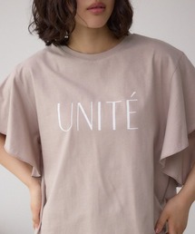 ラッフルスリーブロゴTシャツ