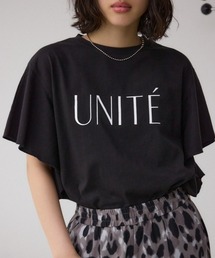 ラッフルスリーブロゴTシャツ