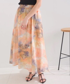 ぼかしフラワープリントギャザー スカート（スカート）｜ANAYI（アナイ