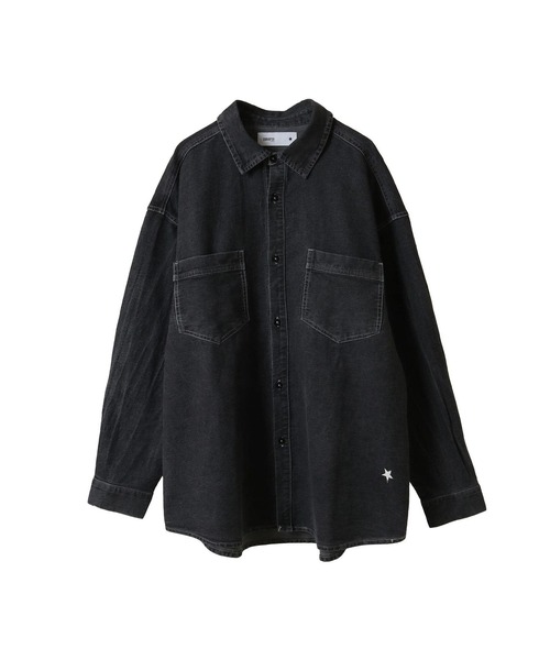 CONVERSE TOKYO(コンバーストウキョウ)の「STAR★ PATCH DENIM SHIRT(シャツ/ブラウス・レディース・ブラック/サックスブルー・FREE)」の11枚目の写真