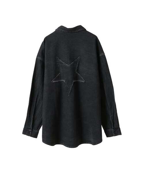 CONVERSE TOKYO(コンバーストウキョウ)の「STAR★ PATCH DENIM SHIRT(シャツ/ブラウス・レディース・ブラック/サックスブルー・FREE)」の12枚目の写真