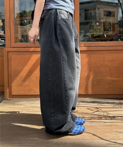 フルハンド Ambrosi DRAPERS ウール コットン デニム パンツ ルーズストレートデニムパンツ（デニムパンツ）｜HYSTERIC