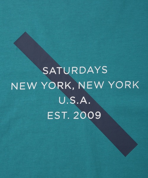 Saturdays NYC（サタデーズ ニューヨークシティ ）の「Gotham Establish Slash SS T-Shirt（Tシャツ/カットソー・メンズ・ホワイト/グリーン/ブラック・L/M/S/XL）」の8枚目の写真