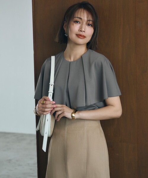 アナイ SLOANE × ANAYI ドライポンチラッフルケープ プルオーバー Saori Oyamada × SLOANE × ANAYI】ドライポンチラッフルケープ