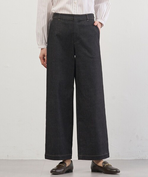 J.PRESS(ジェイプレス)の「【WEB限定カラーあり】ハイパワーデニムツイル ワイドパンツ(その他パンツ・レディース・ネイビー系/ベージュ系/ブラック系・T13/T17/T15)」の2枚目の写真