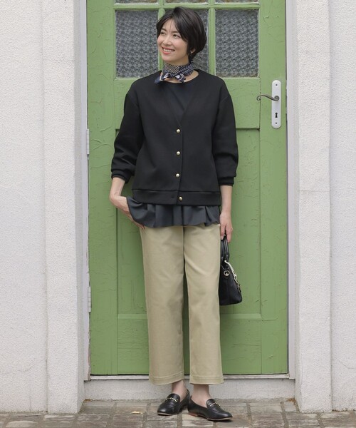 J.PRESS(ジェイプレス)の「【WEB限定カラーあり】ハイパワーデニムツイル ワイドパンツ(その他パンツ・レディース・ネイビー系/ベージュ系/ブラック系・T13/T17/T15)」の9枚目の写真