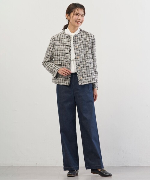 J.PRESS(ジェイプレス)の「【WEB限定カラーあり】ハイパワーデニムツイル ワイドパンツ(その他パンツ・レディース・ネイビー系/ベージュ系/ブラック系・T13/T17/T15)」の11枚目の写真