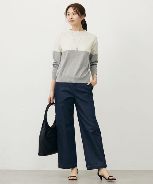 J.PRESS(ジェイプレス)の「【WEB限定カラーあり】ハイパワーデニムツイル ワイドパンツ(その他パンツ・レディース・ネイビー系/ベージュ系/ブラック系・T13/T17/T15)」の14枚目の写真