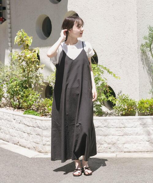 ITEMS URBANRESEARCH（アイテムズ アーバンリサーチ）の「キャミワンピースセット（ワンピース・レディース・チェック/ブラック・FREE）」の2枚目の写真
