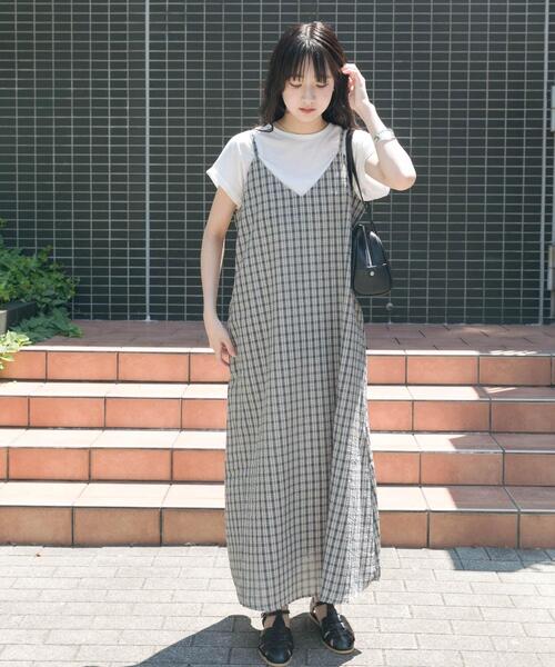 ITEMS URBANRESEARCH（アイテムズ アーバンリサーチ）の「キャミワンピースセット（ワンピース・レディース・チェック/ブラック・FREE）」の22枚目の写真