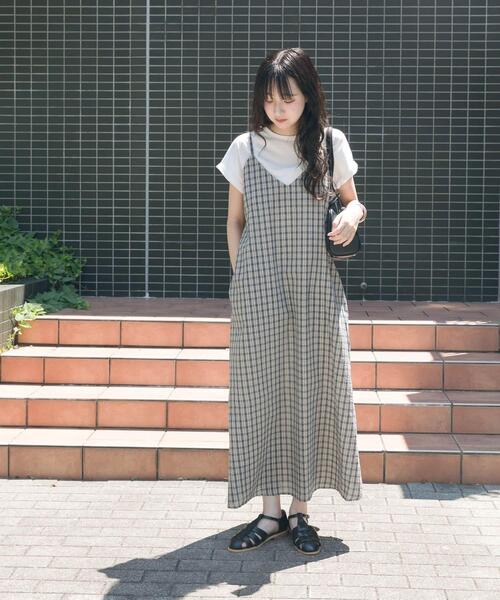 ITEMS URBANRESEARCH（アイテムズ アーバンリサーチ）の「キャミワンピースセット（ワンピース・レディース・チェック/ブラック・FREE）」の21枚目の写真