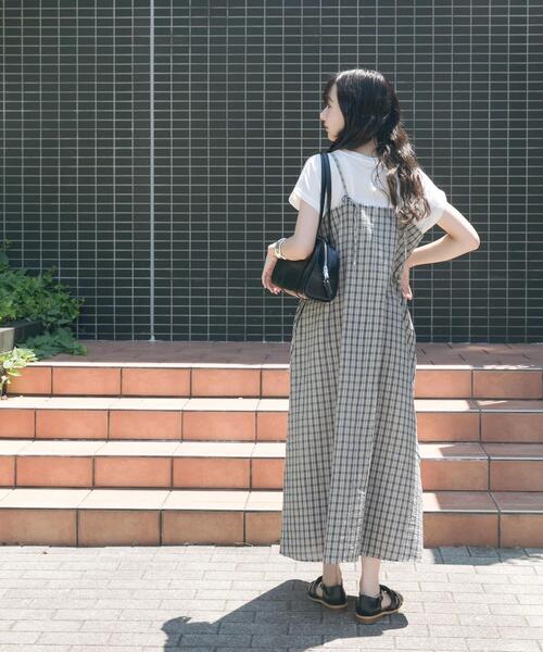 ITEMS URBANRESEARCH（アイテムズ アーバンリサーチ）の「キャミワンピースセット（ワンピース・レディース・チェック/ブラック・FREE）」の20枚目の写真