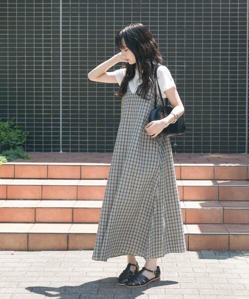 ITEMS URBANRESEARCH（アイテムズ アーバンリサーチ）の「キャミワンピースセット（ワンピース・レディース・チェック/ブラック・FREE）」の19枚目の写真