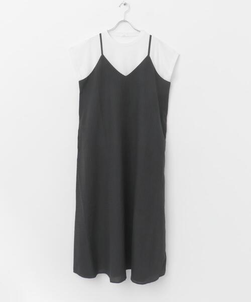 ITEMS URBANRESEARCH（アイテムズ アーバンリサーチ）の「キャミワンピースセット（ワンピース・レディース・チェック/ブラック・FREE）」の5枚目の写真