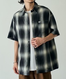 古着　オンブレシャツ　半袖　黒×白　チェックシャツ 中古・古着通販】DIESEL (ディーゼル) オンブレチェックシャツ
