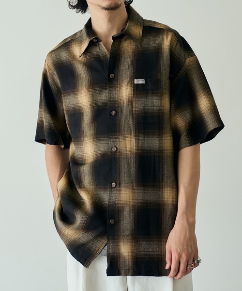Cal Top(キャルトップ)の「【Cal Top】2000 S/S Plaid Color Base Shirt オンブレチェックシャツ シャドーチェック フランネルシャツ USA 半袖 CLTP2000S UNTR(シャツ/ブラウス・メンズ・ブラック系その他2/ブラウン系1/ブラック系1・M/S)」の2枚目の写真