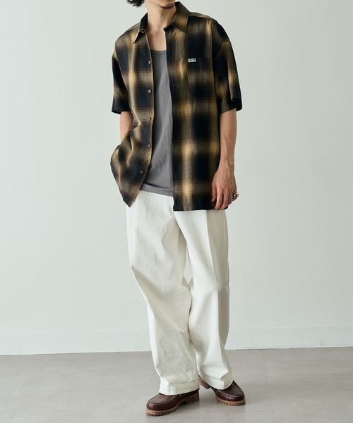 Cal Top(キャルトップ)の「【Cal Top】2000 S/S Plaid Color Base Shirt オンブレチェックシャツ シャドーチェック フランネルシャツ USA 半袖 CLTP2000S UNTR(シャツ/ブラウス・メンズ・ブラック系その他2/ブラウン系1/ブラック系1・M/S)」の4枚目の写真