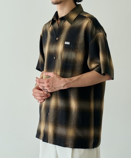 Cal Top(キャルトップ)の「【Cal Top】2000 S/S Plaid Color Base Shirt オンブレチェックシャツ シャドーチェック フランネルシャツ USA 半袖 CLTP2000S UNTR(シャツ/ブラウス・メンズ・ブラック系その他2/ブラウン系1/ブラック系1・M/S)」の10枚目の写真