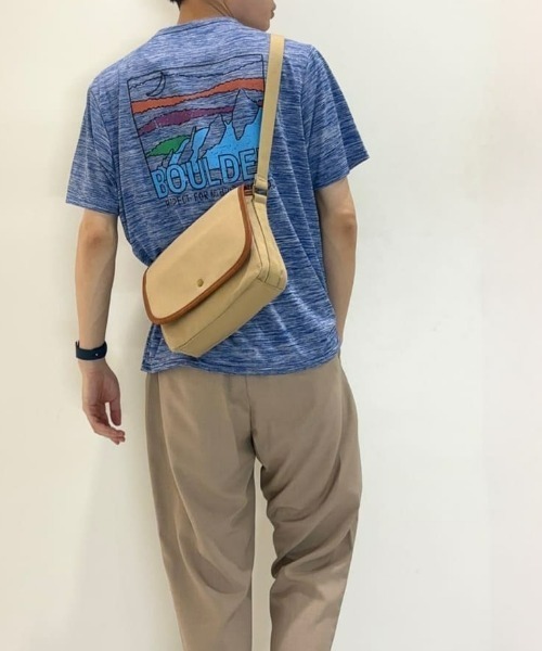 CAMP7（キャンプセブン）の「【CAMP7】【接触冷感・吸水速乾】バックロゴプリントＴシャツ（Tシャツ/カットソー・メンズ・ブルー/カーキブラウン/ライトグレー・L/XL/M）」の3枚目の写真