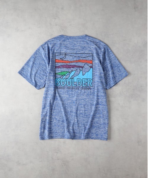 CAMP7（キャンプセブン）の「【CAMP7】【接触冷感・吸水速乾】バックロゴプリントＴシャツ（Tシャツ/カットソー・メンズ・ブルー/カーキブラウン/ライトグレー・L/XL/M）」の18枚目の写真