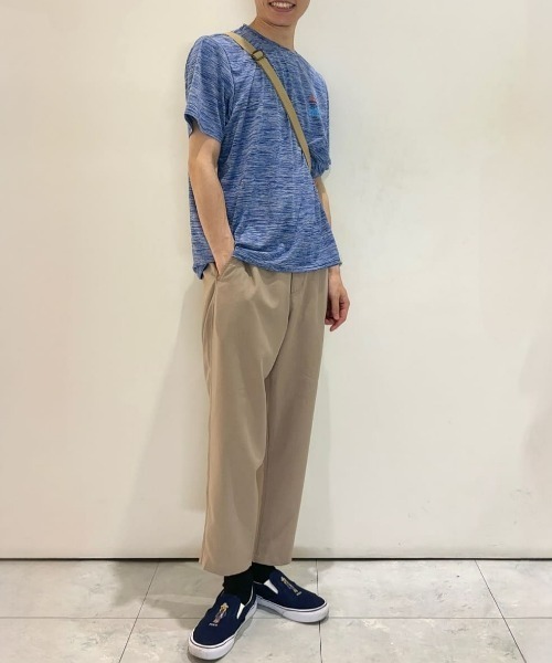 CAMP7（キャンプセブン）の「【CAMP7】【接触冷感・吸水速乾】バックロゴプリントＴシャツ（Tシャツ/カットソー・メンズ・ブルー/カーキブラウン/ライトグレー・L/XL/M）」の7枚目の写真