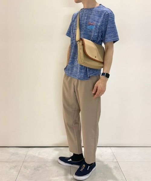 CAMP7（キャンプセブン）の「【CAMP7】【接触冷感・吸水速乾】バックロゴプリントＴシャツ（Tシャツ/カットソー・メンズ・ブルー/カーキブラウン/ライトグレー・L/XL/M）」の6枚目の写真