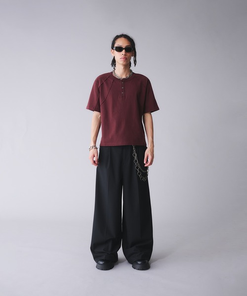 ANDER HUNK（アンダーハンク）の「Metal Henry neck T-shirt /メタルヘンリーネックTシャツ（Tシャツ/カットソー・メンズ・その他/ブラック/グレー/ブラウン・SMALL/MEDIUM/LARGE）」の15枚目の写真