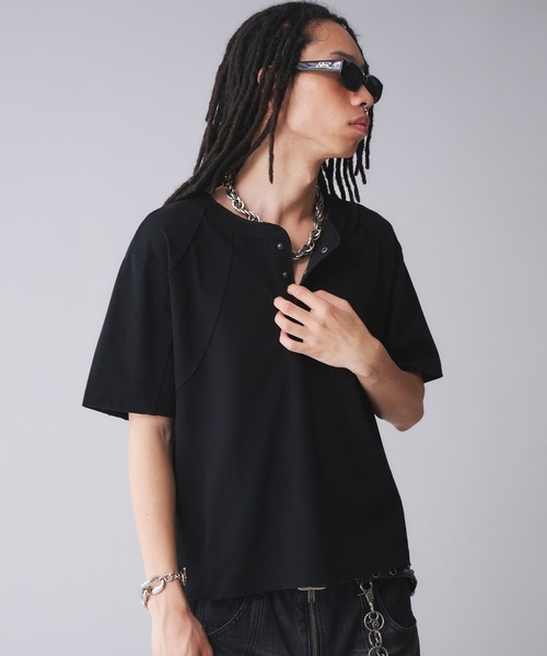 ANDER HUNK（アンダーハンク）の「Metal Henry neck T-shirt /メタルヘンリーネックTシャツ（Tシャツ/カットソー・メンズ・その他/ブラック/グレー/ブラウン・SMALL/MEDIUM/LARGE）」の22枚目の写真