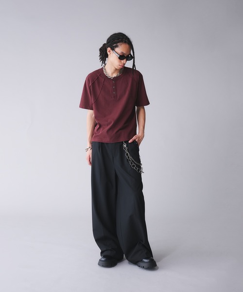 ANDER HUNK（アンダーハンク）の「Metal Henry neck T-shirt /メタルヘンリーネックTシャツ（Tシャツ/カットソー・メンズ・その他/ブラック/グレー/ブラウン・SMALL/MEDIUM/LARGE）」の14枚目の写真