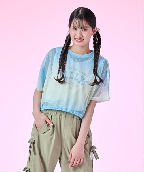 メゾピアノ新品新作タグ付きグラデーションメッシュレイヤード半袖Tシャツセット グラデーションメッシュレイヤード半袖Tシャツセット（Tシャツ